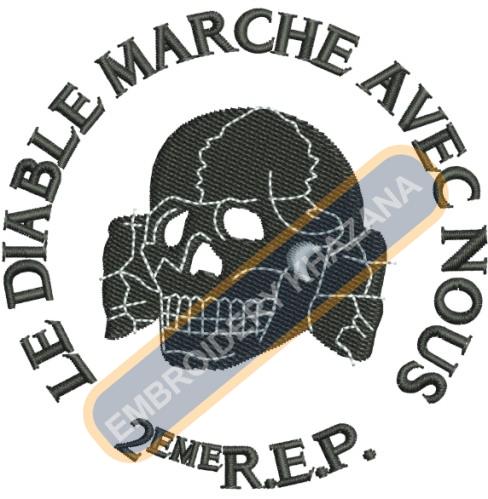 Le Diable Marche Badge Embroidery Design