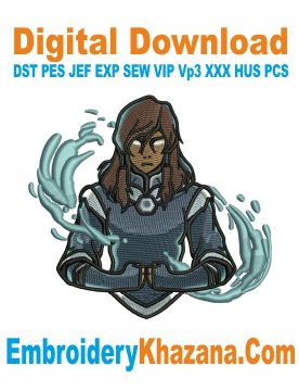 Legend Korra Defender Embroidery Design