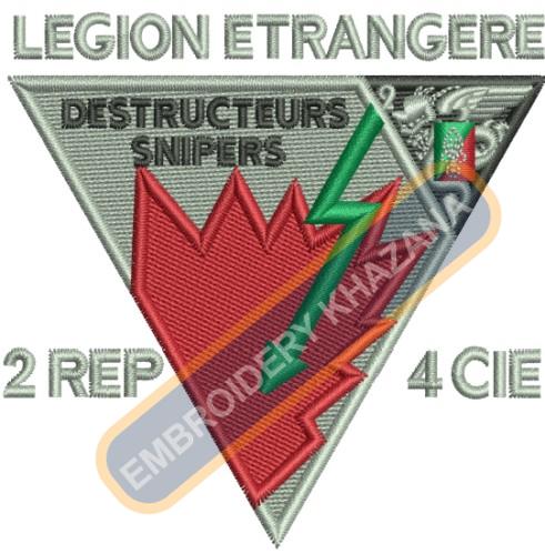 Legion Etrangere Destructeurs Snipers Badge Embroidery Design