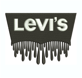 Levis Strauss dripping Embroidery Design