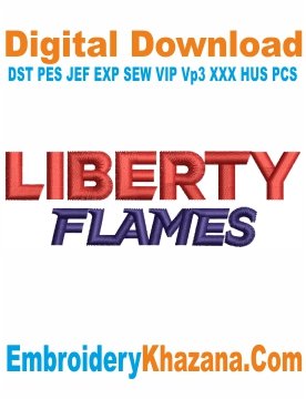Liberty Flames Embroidery Design