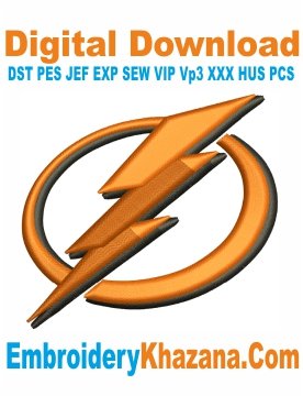 Lightning Bolt 3D Puff Embroidery Design