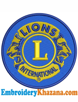 Lions Club International Logo Embroidery Design