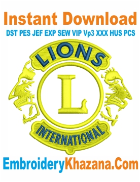 Lions Club Embroidery Design