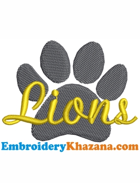 Lions Paw Embroidery Design