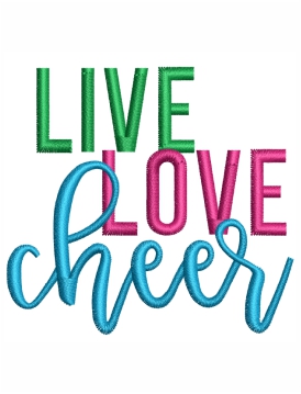Live Love Cheer Embroidery Design