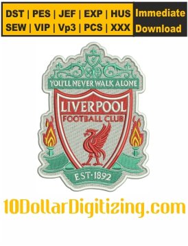 Liverpool Football Club Logo Embroidery Design