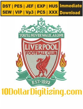 Liverpool Logo FC Embroidery Design