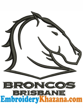 Brisbane Broncos Rugby Logo Embroidery Design