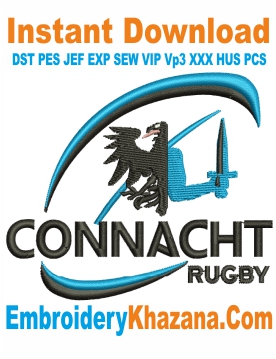 Logo Connacht Rugby Embroidery Design