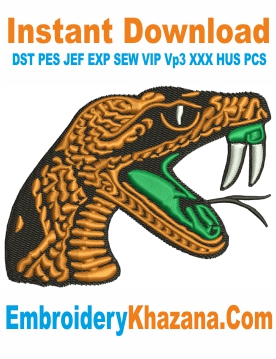 Florida A and M Rattlers Football Logo Embroidery Design