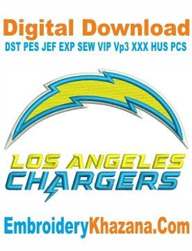Los Angeles Chargers Logo Embroidery Design