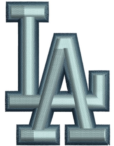 Los Angeles Dodgers Logo 3d Puff Embroidery Design