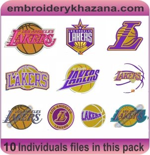 Los Angeles Lakers Logo Embroidery Designs Bundle