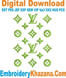Louis Vuitton Logo Embroidery Pattern