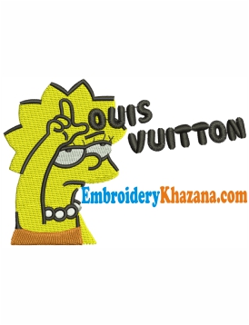 Louis Vuitton Cartoon Logo Embroidery Design