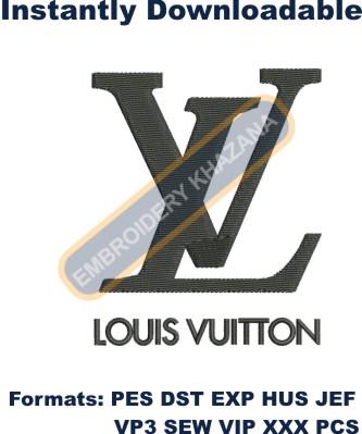 LV Louis Vuitton round logo machine embroidery design file