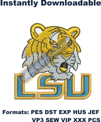 Louisiana State University Logo Embroidery Design
