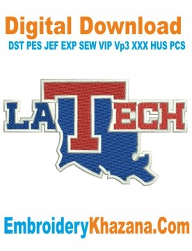 Louisiana Tech Logo Embroidery Design