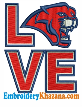 Love Houston Cougars Embroidery Design