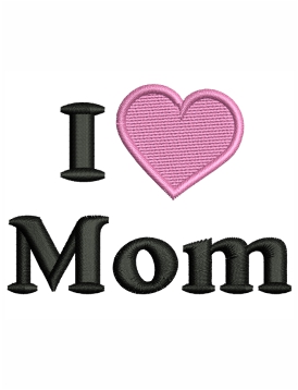 Love Mom Embroidery Design