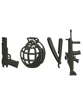 Love Gun Embroidery Design
