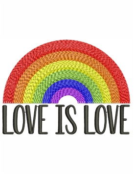 Love is Love Rainbow Embroidery Design