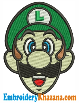 Luigi Mario Embroidery Design