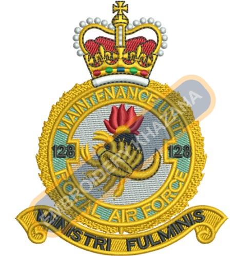 Maintenance Unit Royal Air Force Badge Embroidery Design