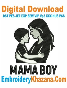 Mama Boy Embroidery Design