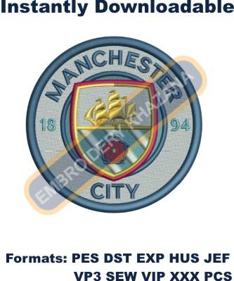Manchester City Football Embroidery Design