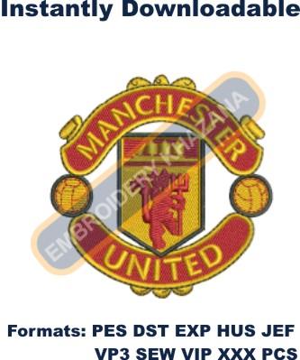 Manchester United Football Club Logo Embroidery Design