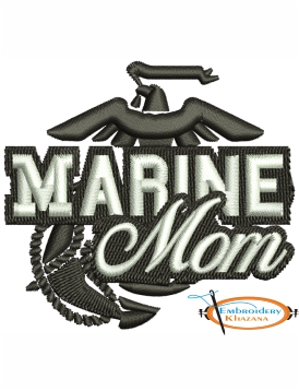Marine Mom Embroidery Design