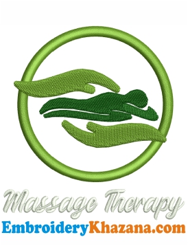 Massage Therapy Logo Embroidery Design