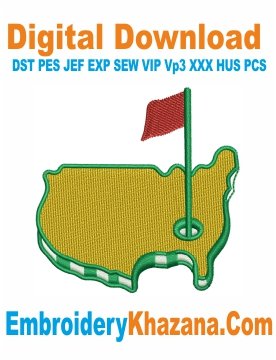 Master Golf Logo Embroidery Design