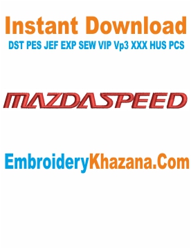 Mazda Speed Logo Embroidery Design
