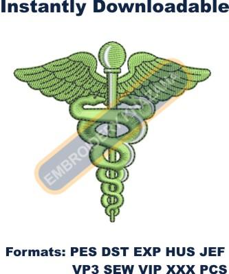 Medical Logo Embroidery Design