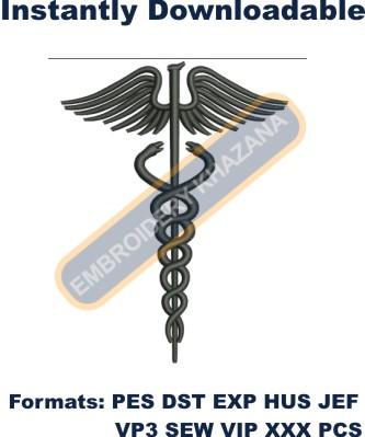 Medical Logo Embroidery Design