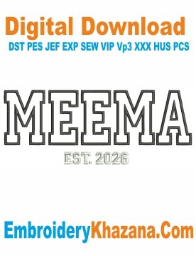 Meema Embroidery Design