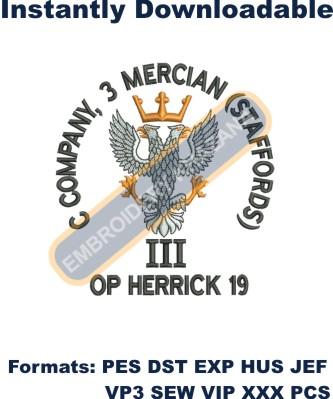 Mercian Regiment Embroidery Design
