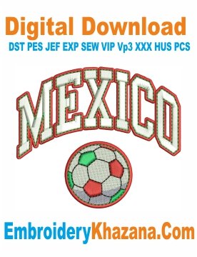 Mexico Soccer Embroidery Design