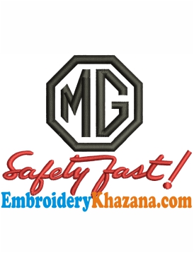Mg Safety Fast Logo Embroidery Design