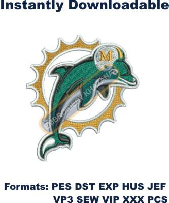 Miami Dolphins Logo Embroidery Design