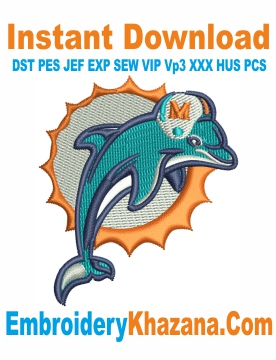 Miami Dolphins Cap Embroidery Design