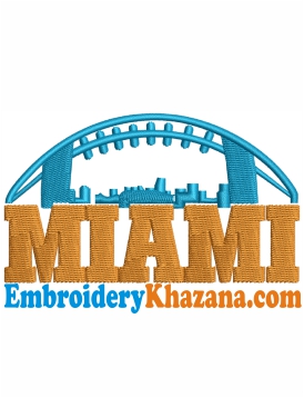 Miami Football Embroidery Design