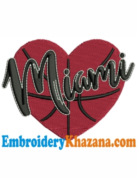 Miami Heat Logo Embroidery Design