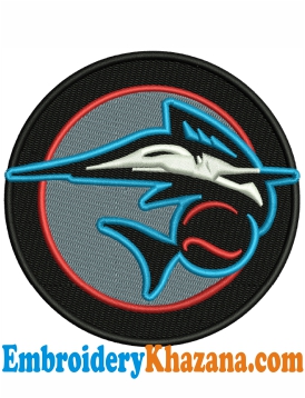 Miami Marlins Logo Embroidery Design