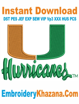 Miami Hurricanes Embroidery Design