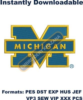 Michigan Logo Embroidery Design