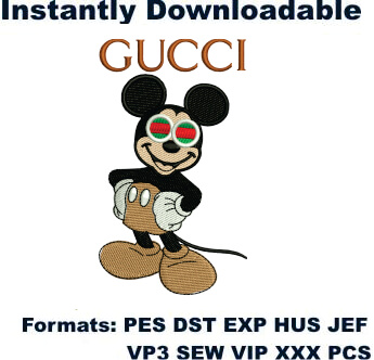 Gucci Mickey Mouse Embroidery Design
